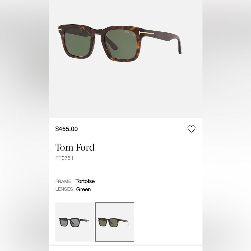 Tom Ford Black Square Sunglasses